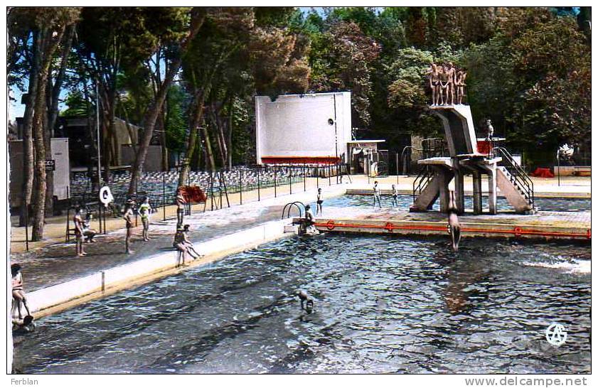 ALGERIE. SIDI BEL ABBES. La Piscine Municipale et Le Théatre de Verdure. Carte Dentelée.