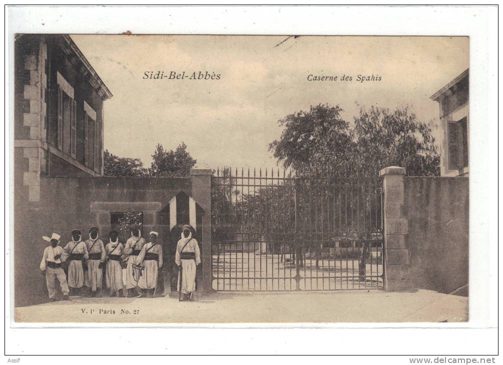 SIDI BEL ABBES CASERNE SPAHIS CAD perlé BAUDEN ORAN (PORT OFFERT ; FREE POSTAGE)