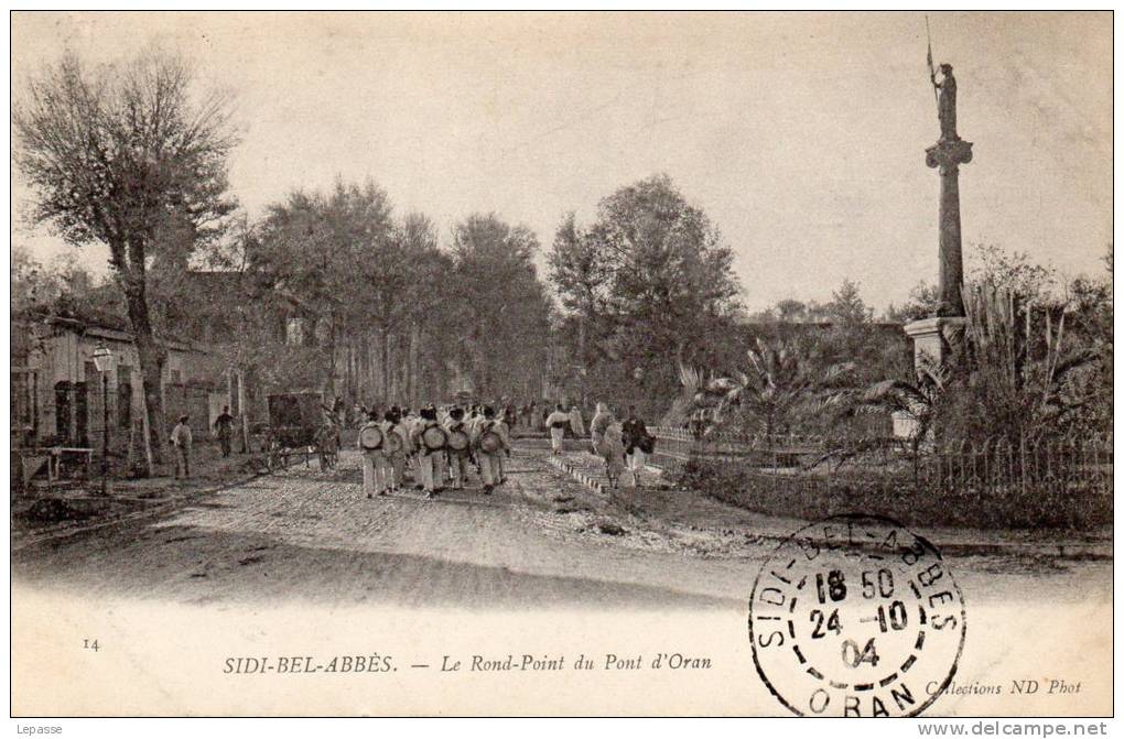 CPA ALGERIE SIDI BEL ABBES MILITAIRES LE ROND POINT DU PONT D ORAN N°2