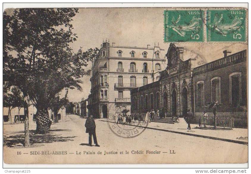 CPA ALGERIE SIDI BEL ABBES Palais de Justice et Banque Crédit Foncier