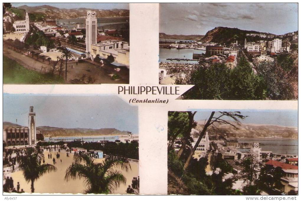 CPA  SKIKDA (Philippeville-algérie)   Multivues en 1955.     (9236)