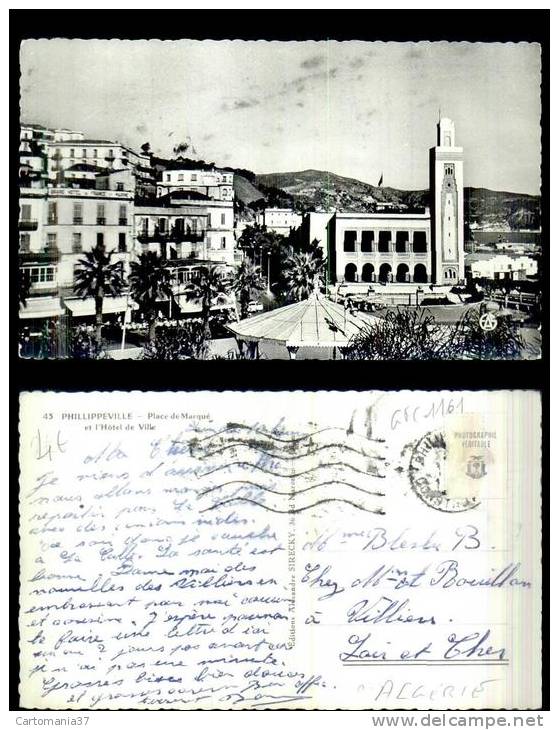 afrique-2337   phillippeville place de marqué  hotel de ville