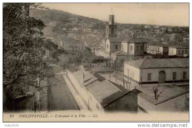 CPA PHILIPPEVILLE - L'ARSENAL ET LA VILLE - LL