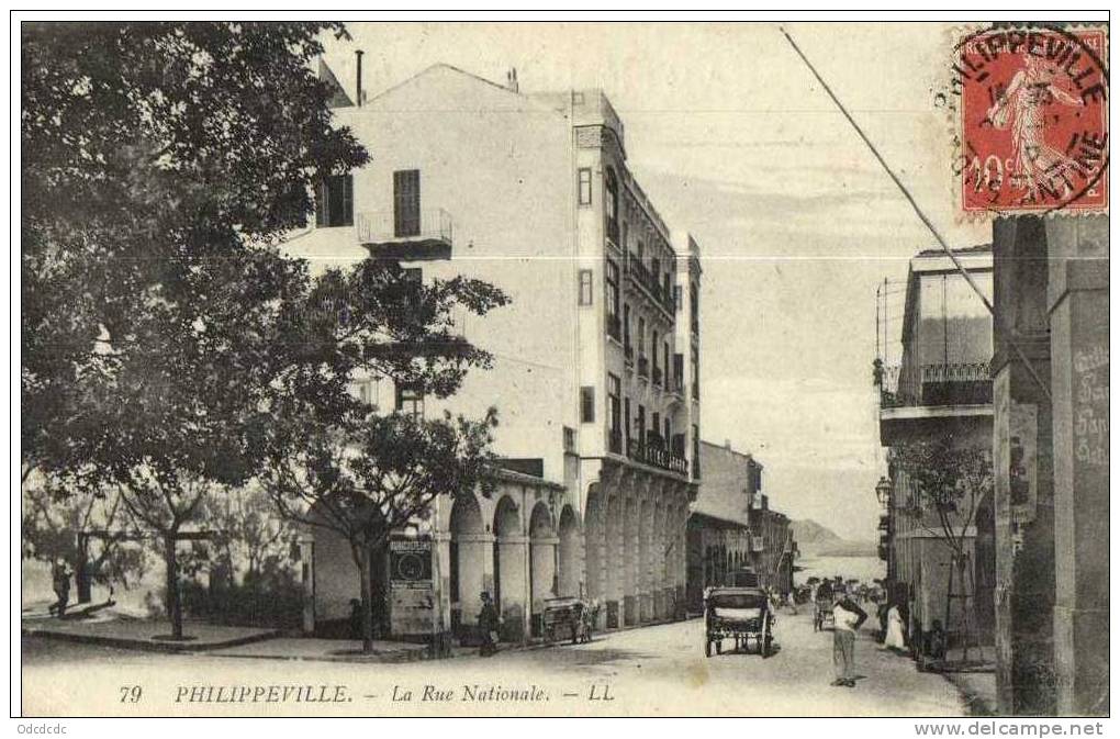 PHILIPPEVILLE  La Rue Nationale   Recto Verso