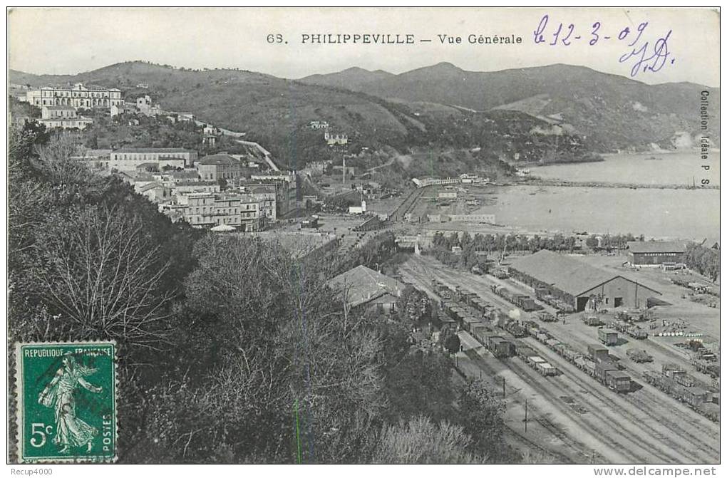 ALGERIE SKIKDA philippeville  vue générale     2 scans