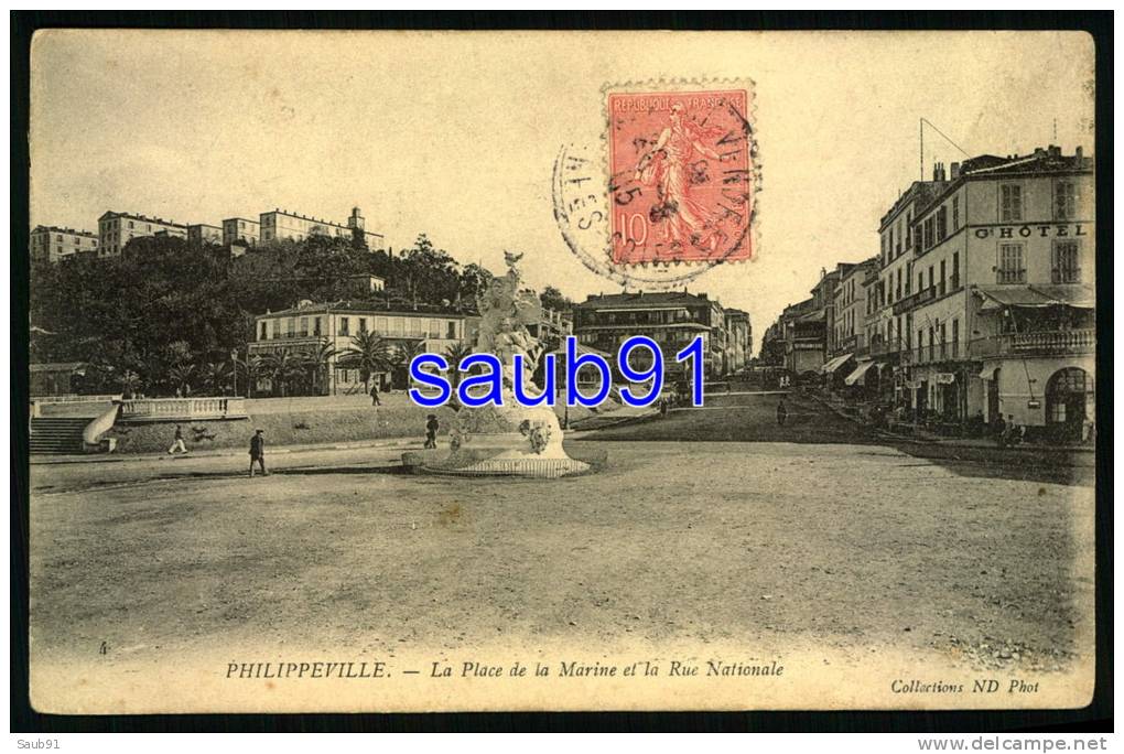 Philippeville -  La Place de la Marine et la Rue Nationale -   Réf 27737