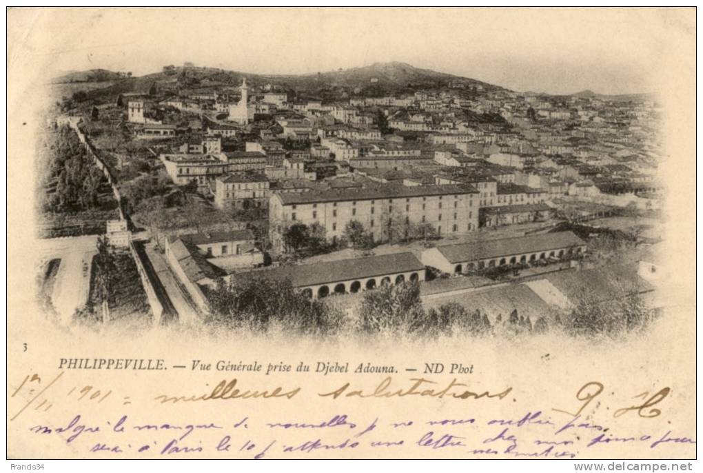 CPA - Philippeville - Vue générale prise du Djebel Adouna