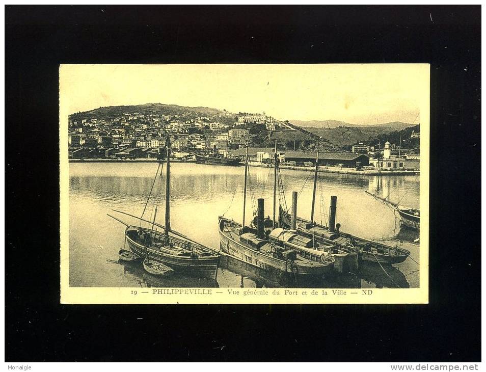 ALGERIE PHILIPPEVILLE VUE GENERALE DU PORT ET DE LA VILLE