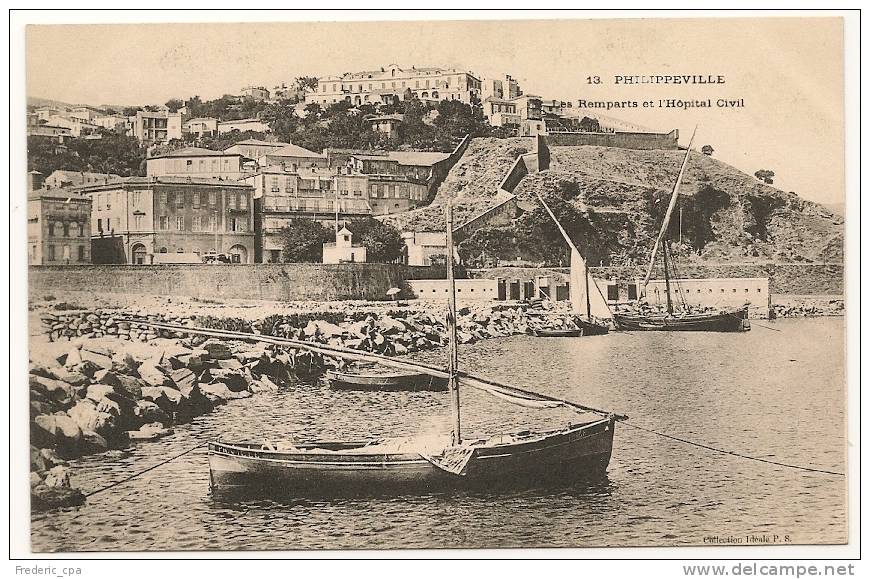 Philippeville Skikda - Les Remparts et l'Hôpital Civil - CPA