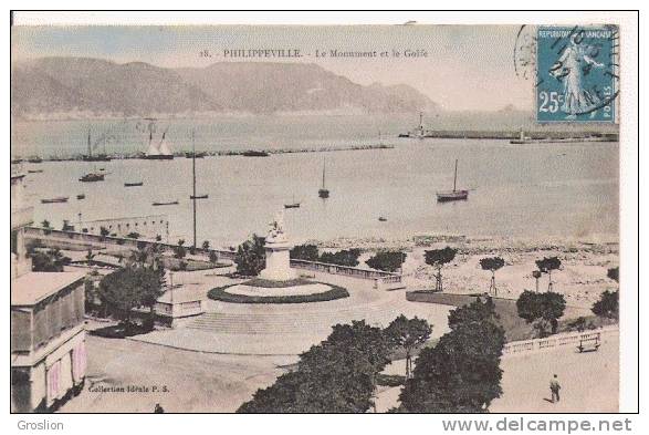 PHILIPPEVILLE 28 LE MONUMENT ET LE GOLFE 1922