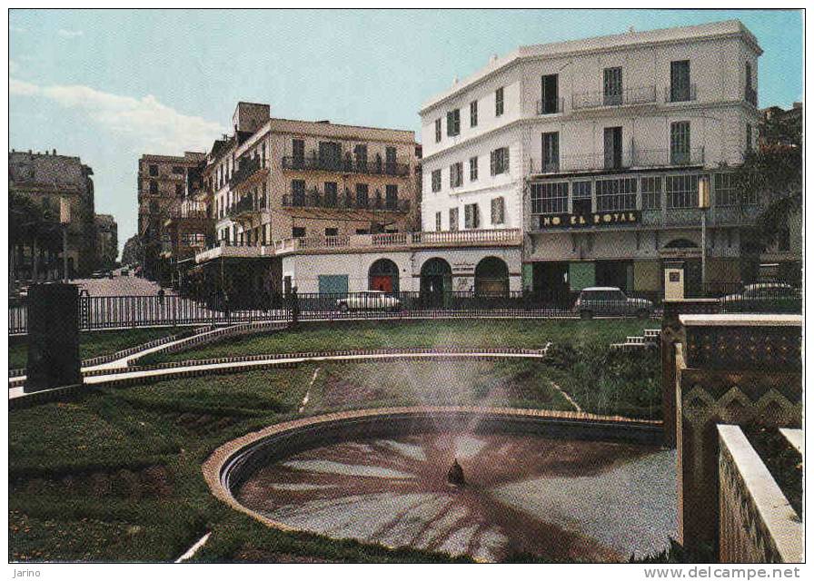 Algerie, Skikda, L´Hotel Royal, autos-voitures, fontaine, circulé oui 1974