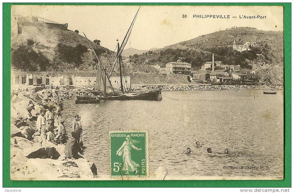 cpa  ALGERIE  PHILIPPEVILLE  -   L´ avant port   .............RAM4
