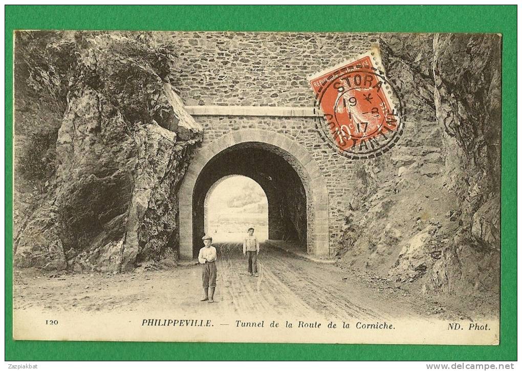 cpa  ALGERIE  PHILIPPEVILLE  - Tunel de la route de la Corniche  .............RAM4
