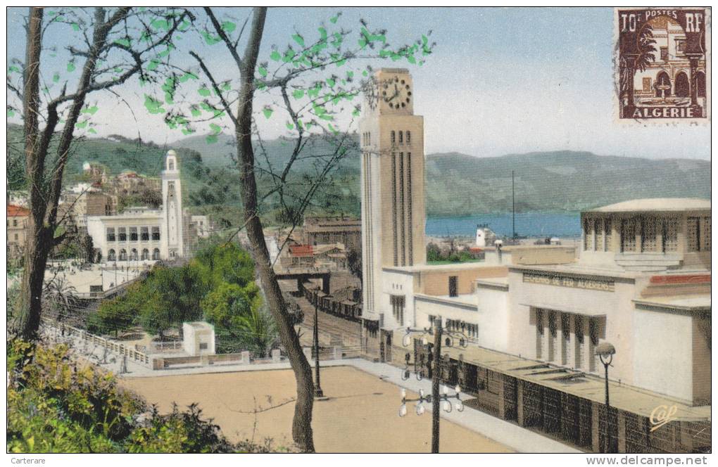 AFRIQUE DU NORD,FRANCE COLONIES,ALGERIE FRANCAISE,PHILIPPEVILLE EN 1950,MAGHREB,SKIKDA,gare, chemins de fer algeriens