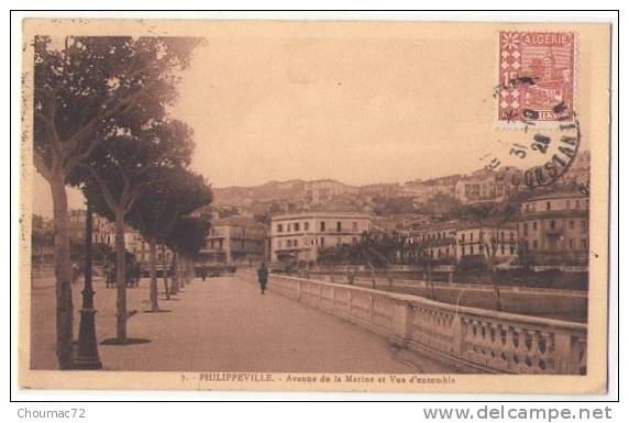 (Algérie) 020, Philippeville, EPA 7, Avenue de la Marine et vue d'Ensemble