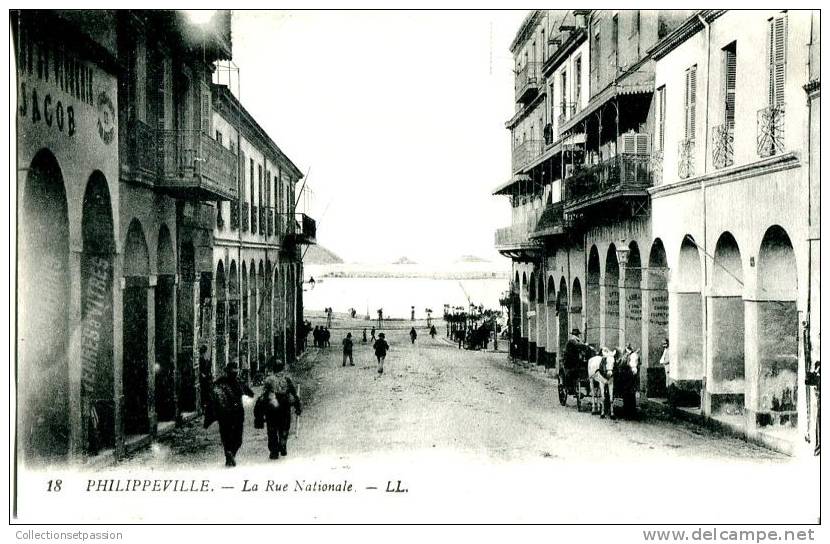 ALGERIE  PHILIPPEVILLE  SKIKDA La rue Nationale  BELLE ANIMATION