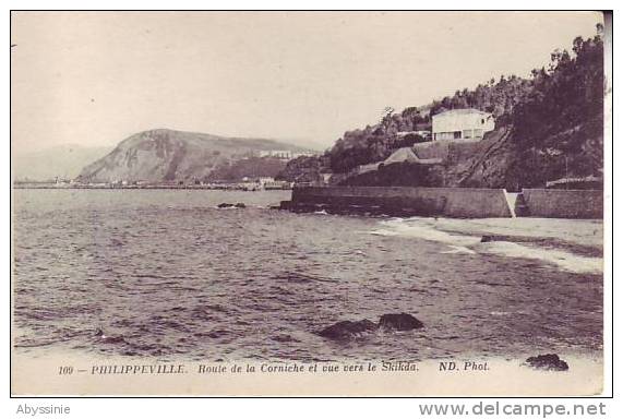 ALGERIE - PHILIPPEVILLE - route de la corniche et vue vers le SKIKDA - nr 109 ND - d5 833