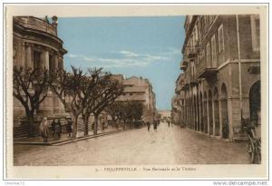 (Algérie) Philippeville 014, EPA 9, Rue Nationale et le Théâtre, dÂ’un carnet à souche