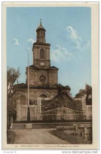 (Algérie) Philippeville 007, EPA 14, LÂ’église et le Monument aux Morts, dÂ’un carnet à souche