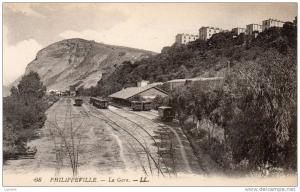 CPA ALGERIE PHILIPPEVILLE LA GARE TRAIN CHEMIN DE FER