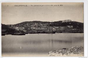 ALGERIE / ALGERIEN    PHILIPPEVILLE   Vue generale du port et de la ville , prise du Mole