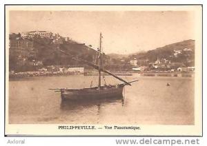 PHILIPPEVILLE SKIKDA ALGERIE 1930 VUE BATEAU GROS PLAN ED ? ECRITE TBE