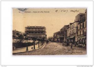 ALGERIE Philippeville Rue Nationale, Entrée, animée, Hotel du Louvre, carte toilée, colorisée, ed Ferrer, 1907