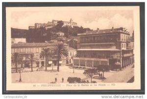 CPA Philippeville, Place de la Marine et les Hotels