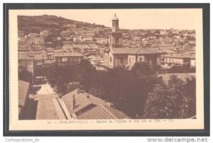 CPA Philippeville, Abside de l'Eglise et vue sur la Ville