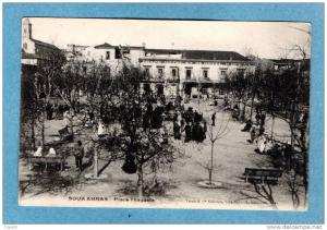 ALGERIE SOUK AHRAS LA PLACE THAGASTE  TB CPA ANIMEE PHOTOS R/V