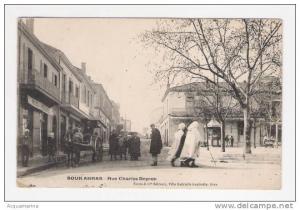 SOUK AHRAS - Rue Charles Deyron, animata, carrozza - cartolina FP V 1906