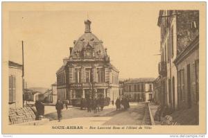 ALGERIE - SOUK AHRAS - Rue Laurent Rose et l'Hôtel de Ville