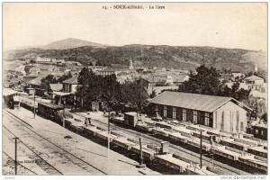 CPA ALGERIE SOUK AHRAS  LA GARE  THEME TRAIN CHEMIN DE FER