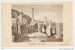 Rare cpa Algerie Env Souk Ahras Khamissa ou Khemissa Vieux Forum animée Beau plan Officier Spahis Bachaga Harki