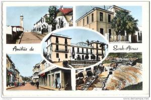 Amitiés de Souk Ahras. CPSM petit format, mulivues...