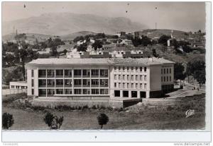 ALGERIE  SOUK AHRAS Ecole de Garçons     constantville    . 9x14 dentelée glaçée , écrite  1954 non timbrée