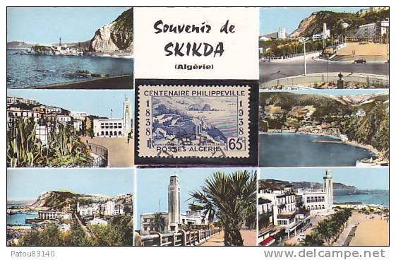 ALGERIE. SKIKDA.  MULTIS VUES AVEC TIMBRE.