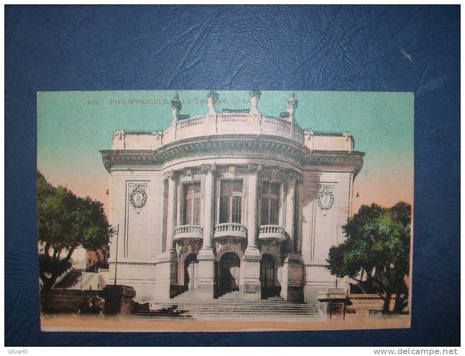 Philippeville - Le Théatre - colorisée - LL 134 - circulée 1926 - L82