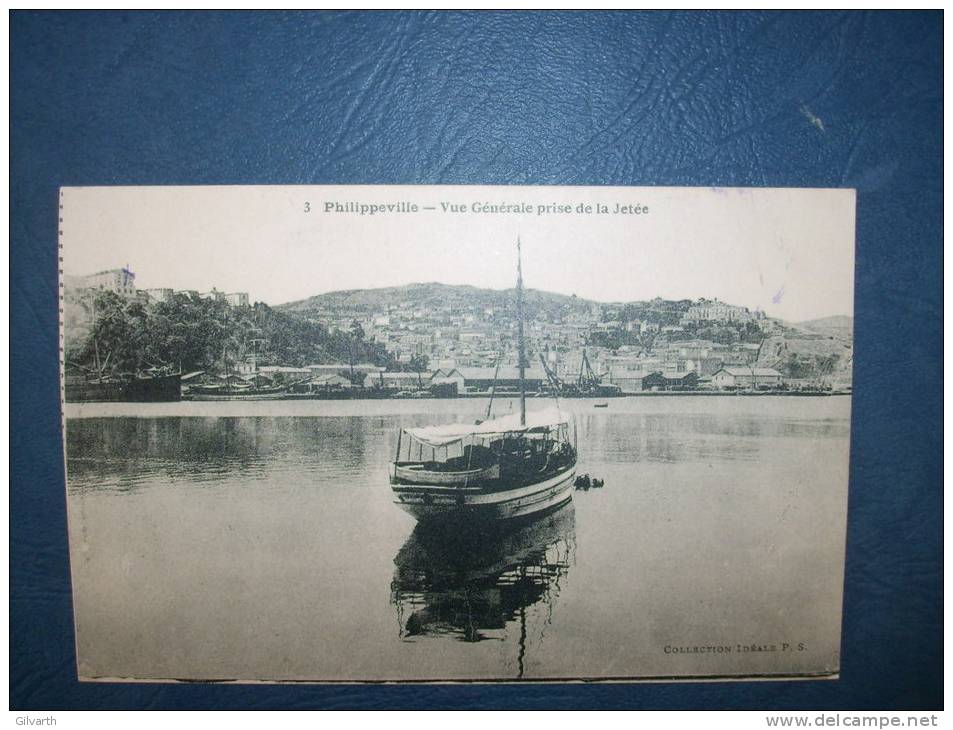 Philippeville - vue generale prise de la Jetée - Bateau - Coll. Ideale PS 3 - écrite 1925- L82
