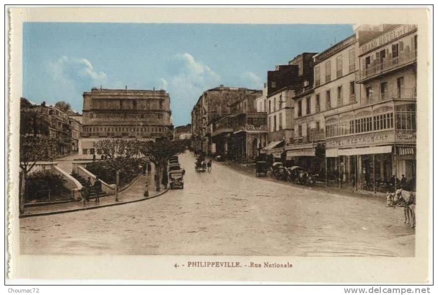 (Algérie) Philippeville 012, EPA 4, Rue Nationale, dÂ’un carnet à souche, non voyagée, bon état