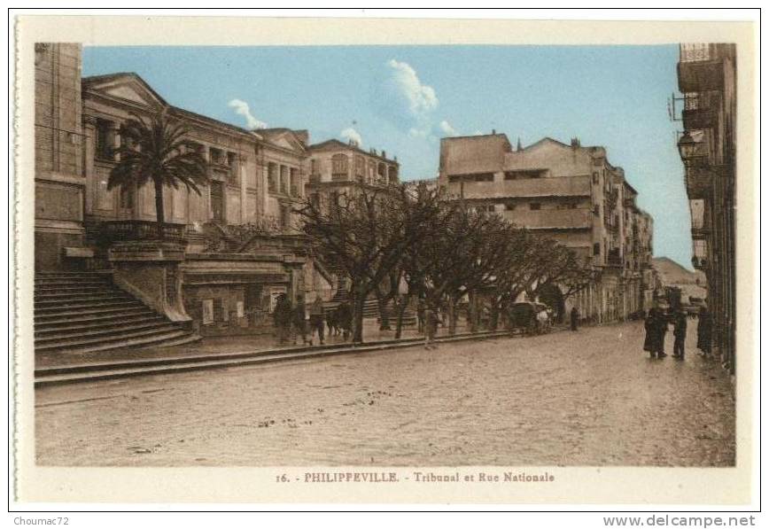 (Algérie) Philippeville 010, EPA 16, Tribunal et Rue Nationale, dÂ’un carnet à souche