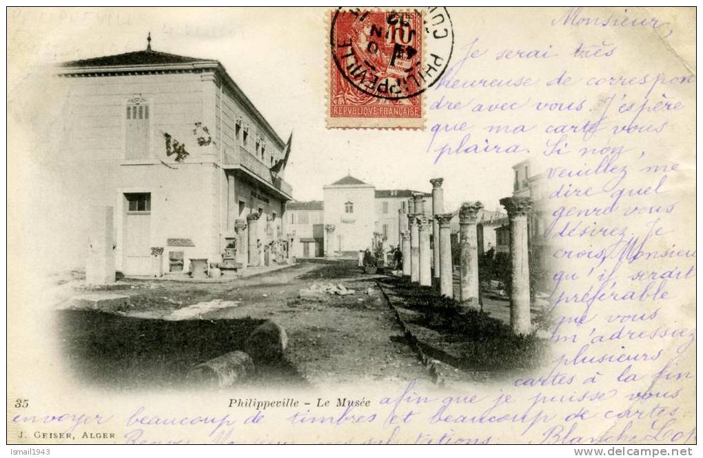 PHILIPPEVILLE Le MUSEE Afft. 10c MOUCHON (Variété) pour MILAN - CàD 10.06.1902   - SUP !