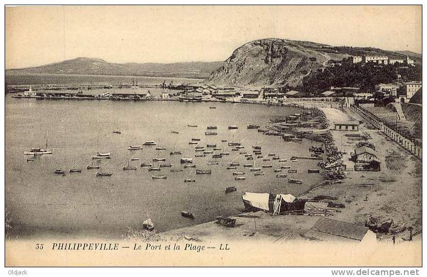 ALGERIE - PHILIPPEVILLE Le Port et la Plage