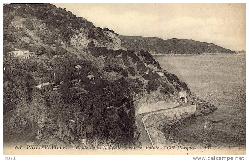 ALGERIE - PHILIPPEVILLE Route de la nouvelle corniche - Pointe et Cité Marquet