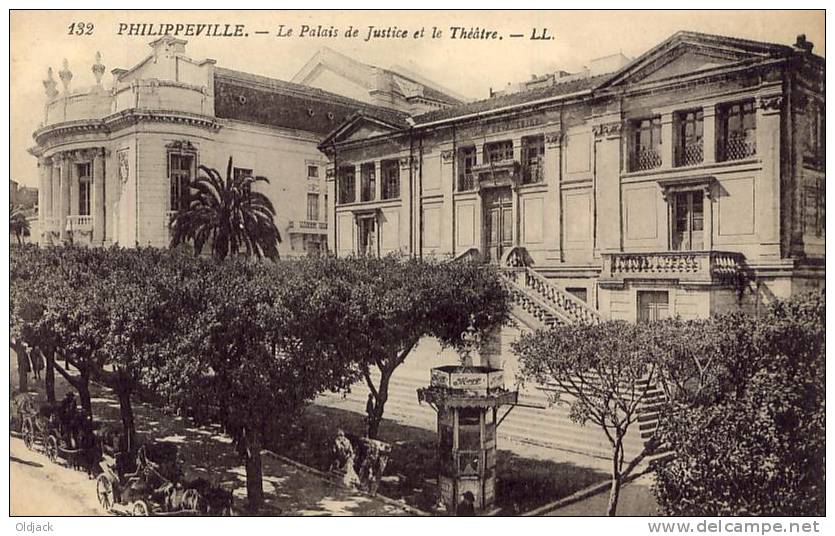 ALGERIE - PHILIPPEVILLE Le Palais de Justice et le Théâtre