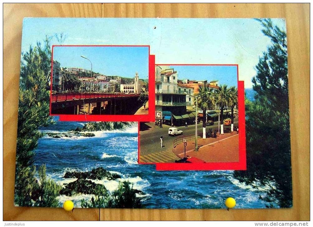 ALGERIE SKIKDA PHILIPPEVILE  MULTIVUES VOITURE ANCIENNE RENAULT 4L CAMIONNETTE