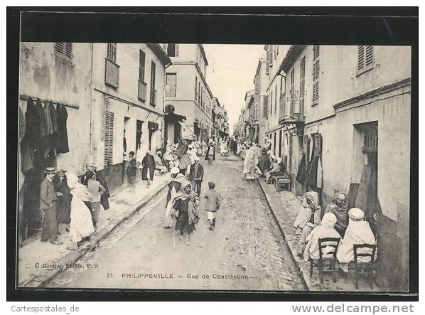 CPA Philippeville, Rue de Constantine
