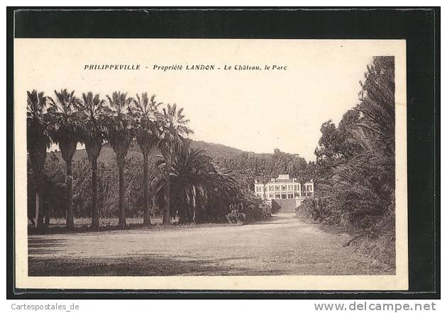 CPA Philippeville, Propriete Landon- Le Chateau, le Parc