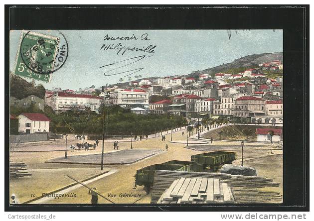 CPA Philippeville, Vue Generale, Ortspartie mit Leuten