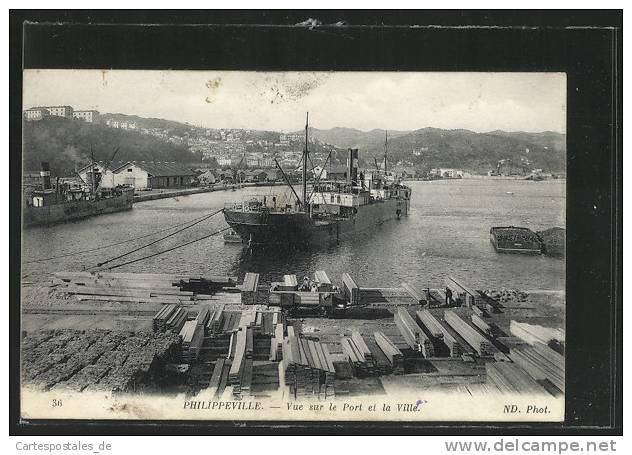 CPA Philippeville,Vue sur le Port et la Ville